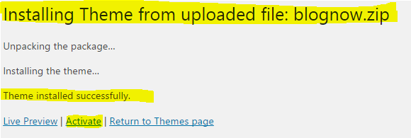 Upload WordPress Themes Form Computer And Activate