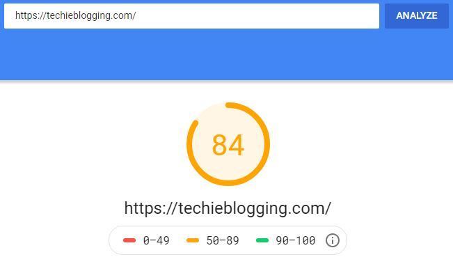 Google Page Speed Score Before Website Speed Optimization
