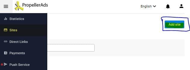 Add New Site To Propellerads