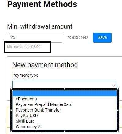 PropellerAds Minimum Withdraw Amount And Payment Methods